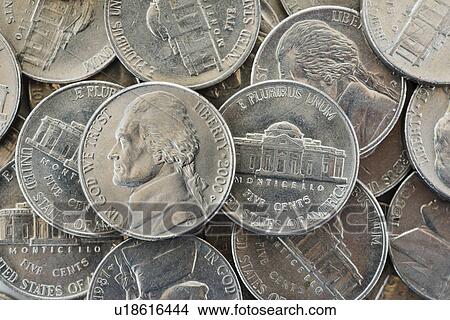 Picture - Close up of US coins, studio shot. Fotosearch