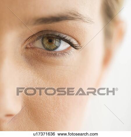 Stock Photograph - Close-up of woman's face. Fotosearch