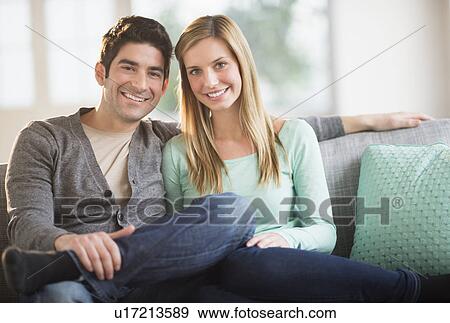 Portrait of couple at home View Large Photo Image Stock Photo - Portrait of couple at home. Fotosearch