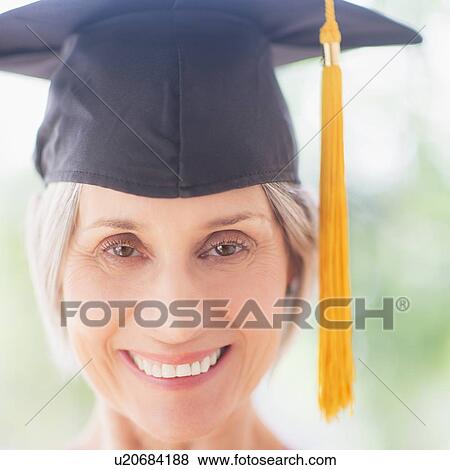 Portrait of woman in graduation cap View Large Photo Image Stock Photo - Portrait of woman in graduation cap. Fotosearch