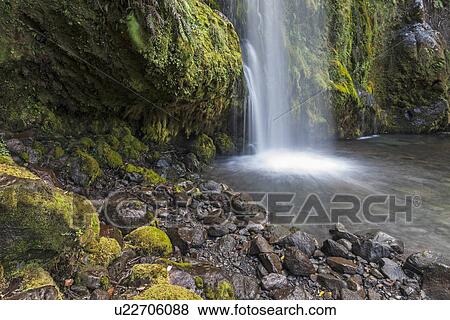 Stock Photo - Scenic view of Dawson Falls. Fotosearch