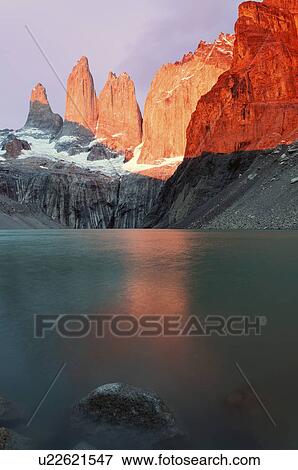 Stock Photo - Scenic view with reflection in lake. Fotosearch