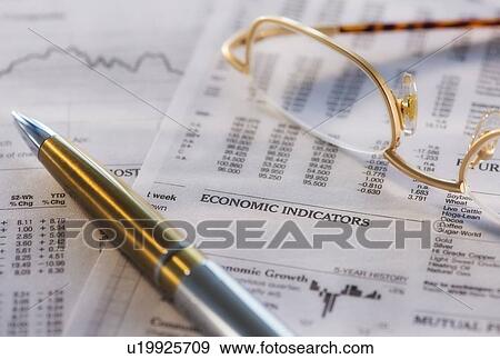 Stock Photo - Studio Shot of document, pen and spectacles. Fotosearch