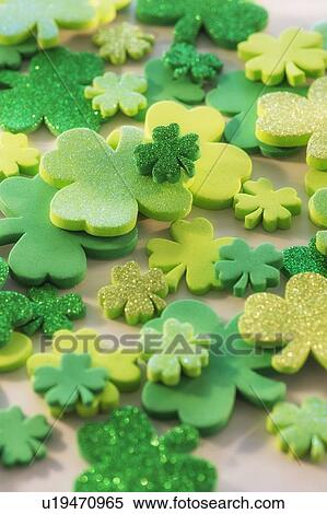 Studio Shot of green foam clovers View Large Photo Image Stock Photography - Studio Shot of green foam clovers. Fotosearch