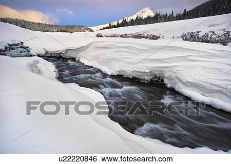 Winter stream on White River View Large Photo Image Stock Photograph - Winter stream on White River . Fotosearch