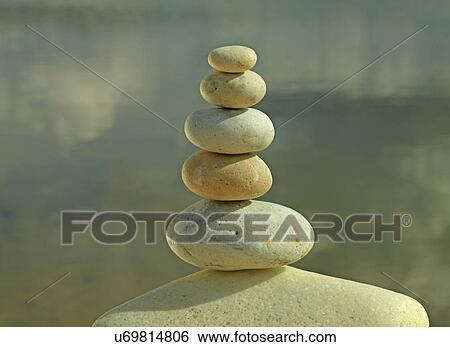 Stock Photograph - Balanced pebbles. Fotosearch