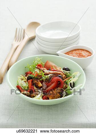 Barbecued squid salad View Large Photo Image Stock Image - Barbecued squid salad. Fotosearch