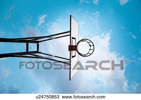 Basketball hoop, low angle View Large Photo Image Stock Image - Basketball hoop, low angle. Fotosearch