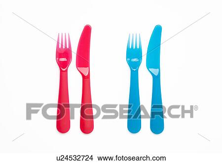 Colourful plastic knives and forks View Large Photo Image Picture - Colourful plastic knives and forks. Fotosearch