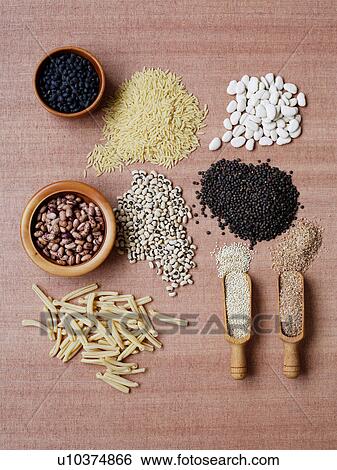 Stock Photograph - Dried pulses and grains. Fotosearch