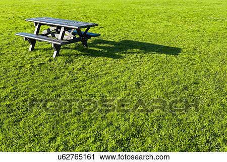 Empty picnic table on grass View Large Photo Image Stock Image - Empty picnic table on grass. Fotosearch