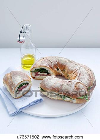 Fig, prosciutto, ricotta rocket loaf View Large Photo Image Stock Image - Fig, prosciutto, ricotta rocket loaf. Fotosearch