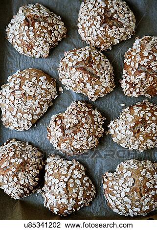 Homemade buns with oats View Large Photo Image Stock Image - Homemade buns with oats. Fotosearch