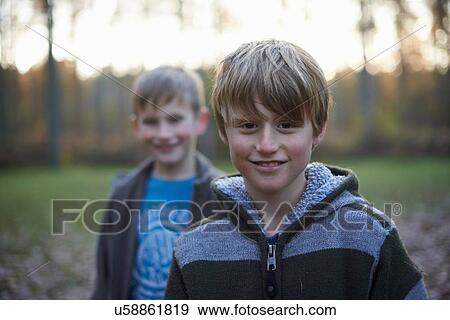 Portrait of boys in forest View Large Photo Image Stock Photo - Portrait of boys in forest. Fotosearch