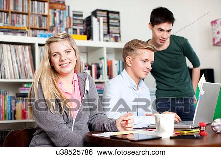 Portrait of students studying View Large Photo Image Stock Photograph - Portrait of students studying. Fotosearch