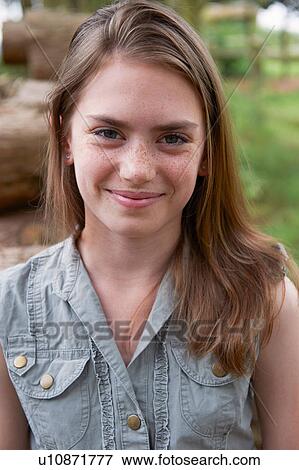 Portrait of teenage girl in forest View Large Photo Image Stock Photo - Portrait of teenage girl in forest. Fotosearch