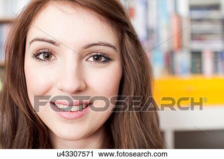 Portrait of young brunette woman View Large Photo Image Stock Image - Portrait of young brunette woman. Fotosearch