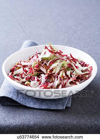 Picture - Radicchio slaw with walnut oil. Fotosearch