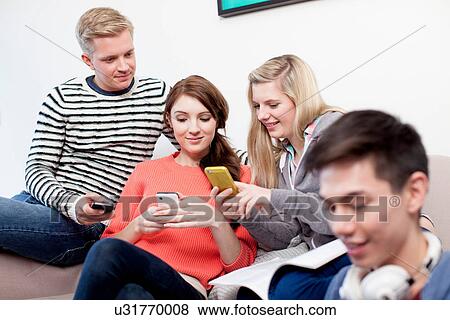 Students with cell phones View Large Photo Image Stock Photo - Students with cell phones. Fotosearch