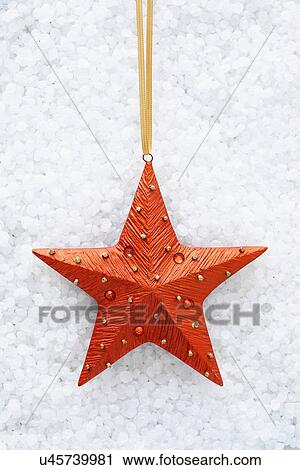 étoile Rouge Formé Décoration Noël Banque Dimage