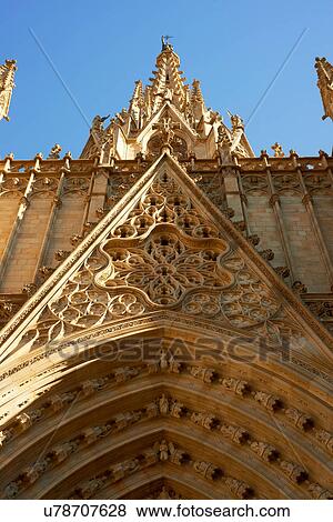 Close up of ornate church entrance, Barcelona, Spain View Large Photo Image Stock Photo - Close up of ornate church entrance, Barcelona, Spain. Fotosearch