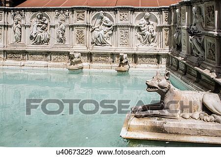 Stock Photo - Fountain of Joy, Siena, Italy. Fotosearch