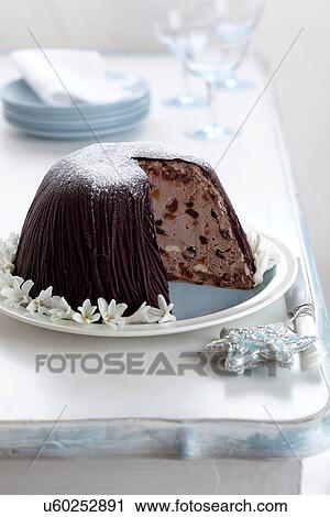 Stock Image - Frozen chocolate pudding. Fotosearch
