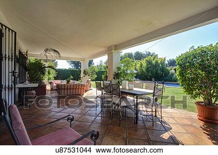 Garden terrace of luxury villa View Large Photo Image Picture - Garden terrace of luxury villa. Fotosearch