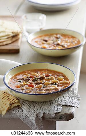 Greek bean soup View Large Photo Image Stock Image - Greek bean soup. Fotosearch