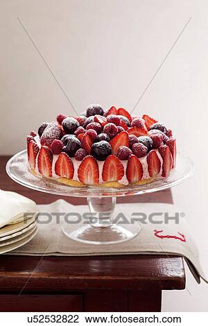 Ice cream and berry cake View Large Photo Image Stock Image - Ice cream and berry cake. Fotosearch