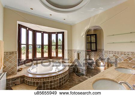 Luxury bathroom in villa View Large Photo Image Stock Photo - Luxury bathroom in villa. Fotosearch
