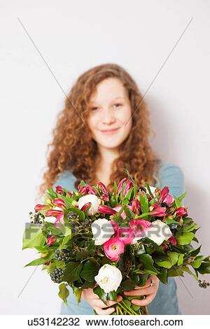 girl holding bouquet