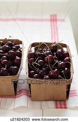 Punnets of cherries View Large Photo Image Stock Image - Punnets of cherries. Fotosearch
