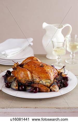 Stock Image - Roast chicken. Fotosearch
