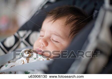 Baby sleeping in pram View Large Photo Image Stock Image - Baby sleeping in pram. Fotosearch