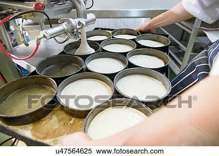 Baker measuring out dough in dishes, close up View Large Photo Image Stock Photography - Baker measuring out dough in dishes, close up. Fotosearch