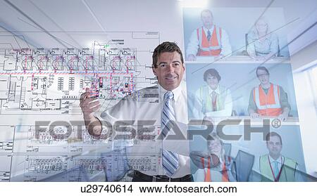 Businessman in video conference, view through screen View Large Photo Image Picture - Businessman in video conference, view through screen. Fotosearch
