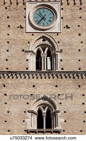 Picture - Close up detail of tower in Chieti, Abruzzo, Italy. Fotosearch