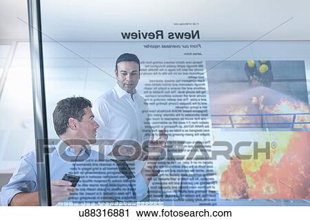 Journalist and blogger discussing news, view through screen View Large Photo Image Stock Image - Journalist and blogger discussing news, view through screen. Fotosearch