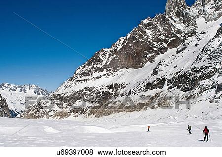 Stock Photo - La Vallee Blanche, Chamonix, France. Fotosearch