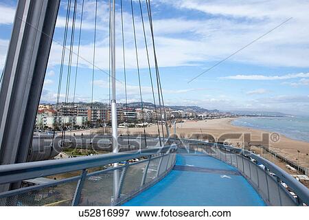 Pedestrian bridge in Pescara, Abruzzo, Italy View Large Photo Image Stock Photo - Pedestrian bridge in Pescara, Abruzzo, Italy. Fotosearch