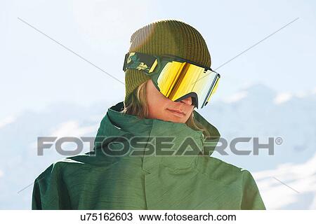 Portrait of a young male snowboarder View Large Photo Image Stock Image - Portrait of a young male snowboarder. Fotosearch