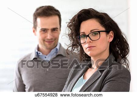 Stock Photo - Portrait of heterosexual couple. Fotosearch