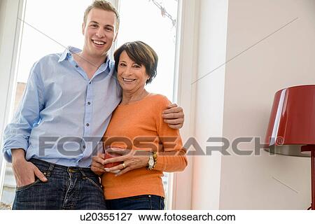 Stock Photo - Portrait of mother with grown up son. Fotosearch