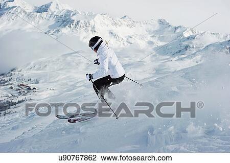 Woman skiing View Large Photo Image Stock Image - Woman skiing. Fotosearch
