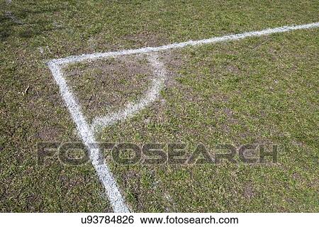 Stock Photograph - Corner of a Soccer Pitch. Fotosearch