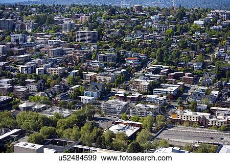 Stock Photo - View of Seattle from Space Needle. Fotosearch