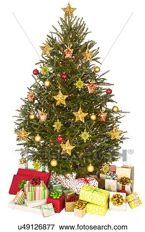 Stock Photo - Christmas tree with gifts. Fotosearch