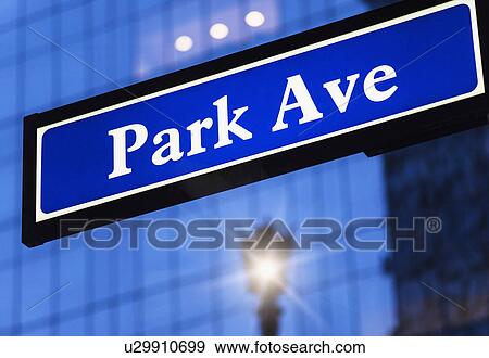 Stock Photo - Detail of Park Avenue sign. Fotosearch