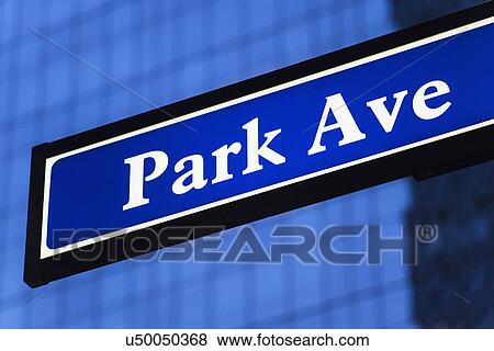 Stock Photo - Detail of Park Avenue sign. Fotosearch